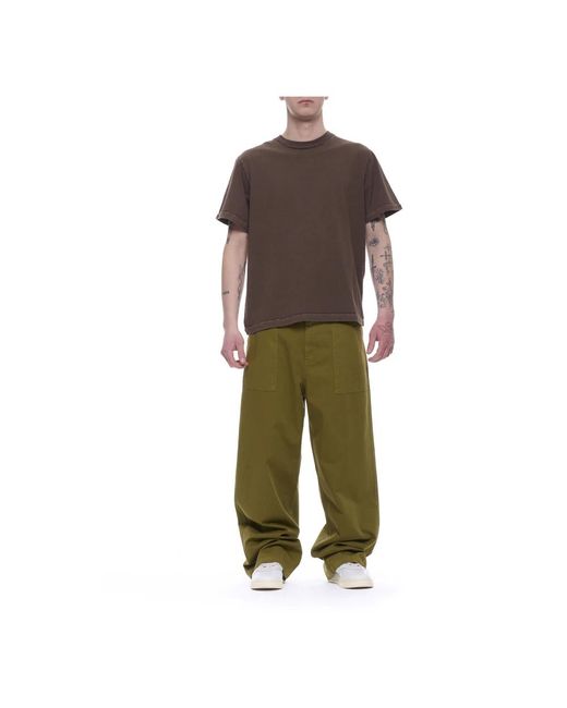 Cellar Door Green Wide Trousers for men