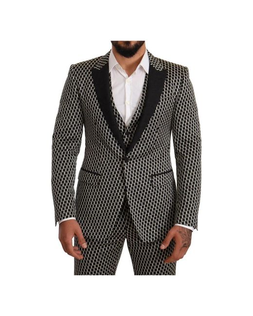 Dolce & Gabbana Black Single Breasted Suits for men