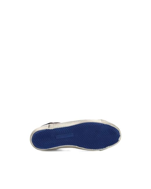 Philippe Model Weiße Leder- Und Stoffschuhe in Blue für Herren