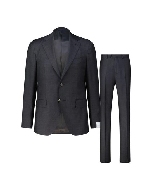 Caruso Kostuums ,Grijs ,Wol Elegant Wollen Pak Aida in het Blue voor heren