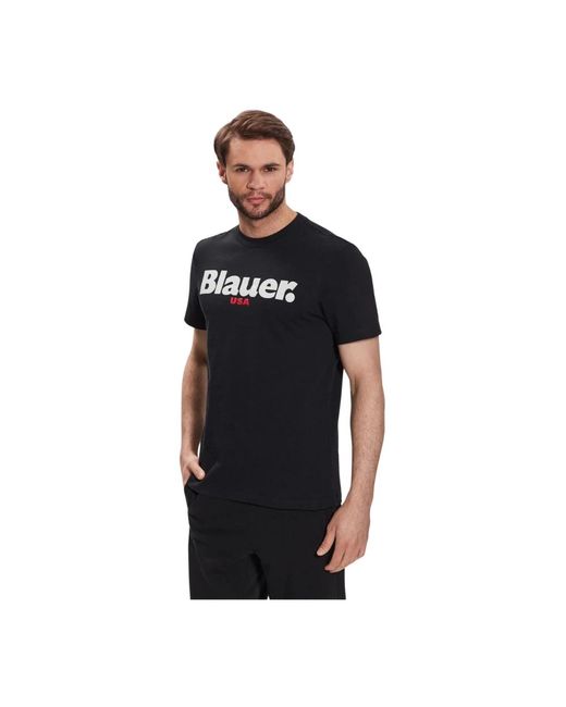 Blauer Basis t-shirt in Black für Herren