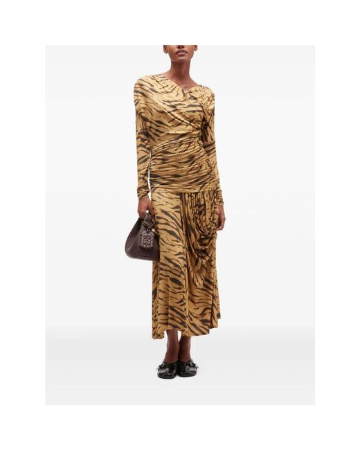 Ganni Metallic Midi Dresses