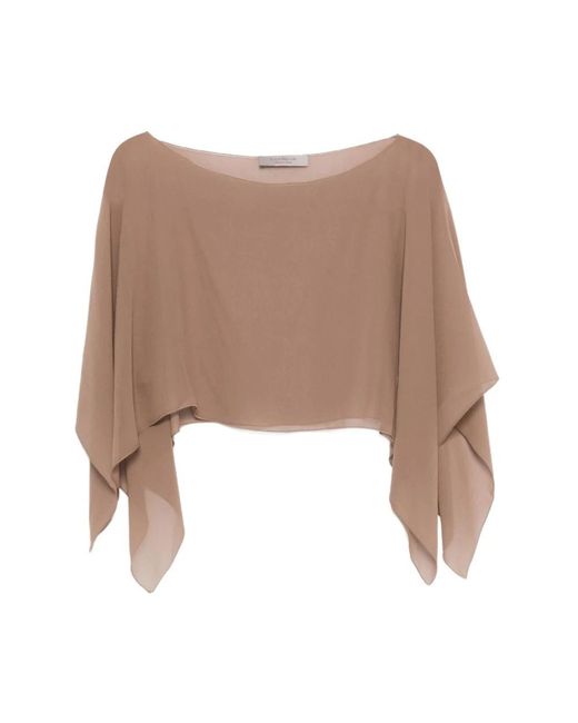 D.exterior Brown Blouses