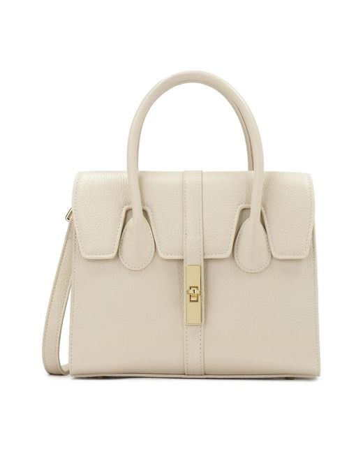 Kazar Natural Schicke Lederhandtasche Mit Einer Feinen Klappe