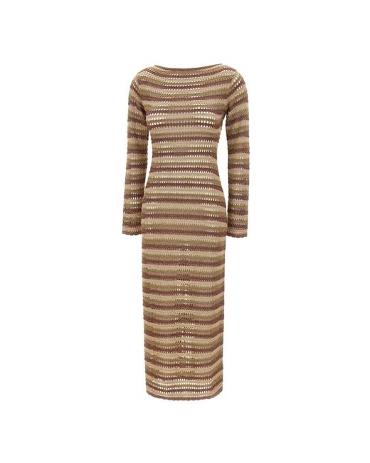 Mc2 Saint Barth Natural Knitted Dresses