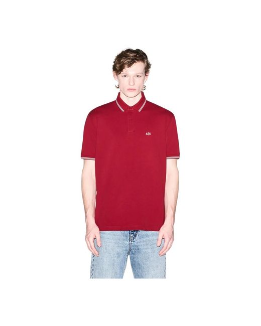 ARMANI EXCHANGE Red Polo Shirts for men