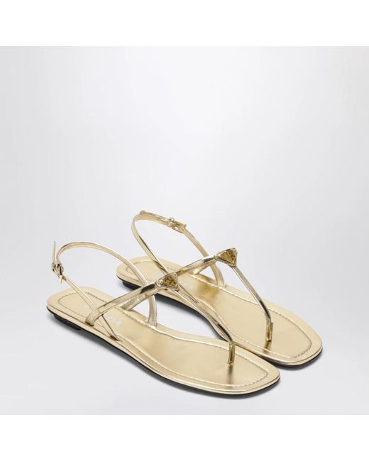 Prada Natural Flat Sandals