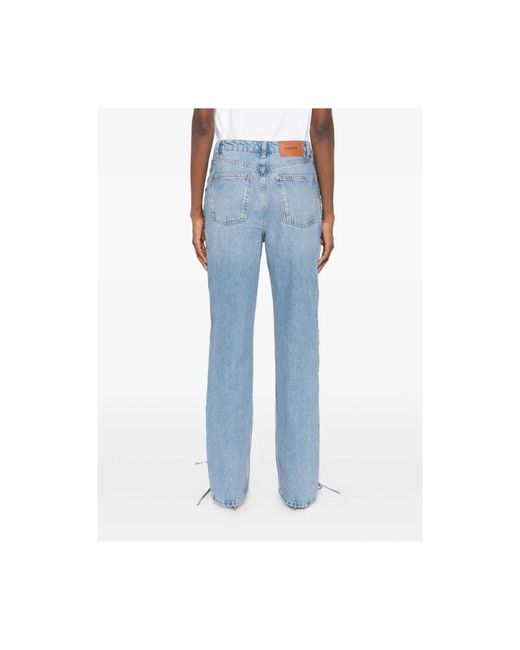 ROTATE BIRGER CHRISTENSEN Blue Straight Fit Jeans