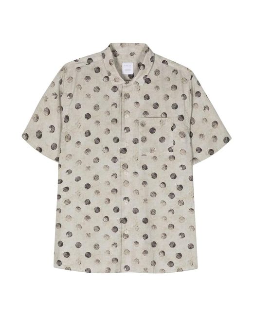 Camicia manica corta in cotone made in italy di Xacus in Gray da Uomo