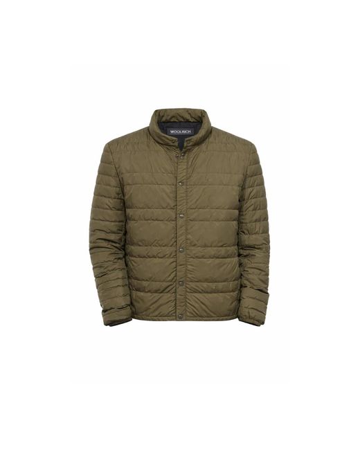 Woolrich Jassen ,Groen ,Polyester Light Quilted Down Jacket in het Green voor heren