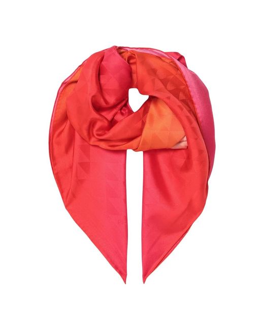 Prada Red Fuchsia Printed Foulard