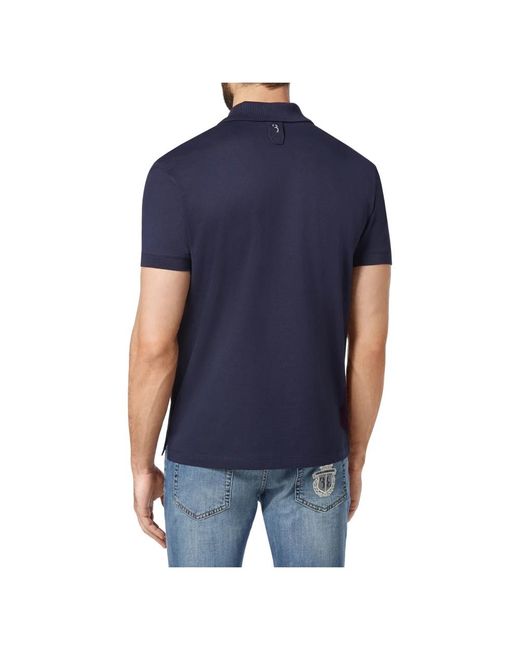 Billionaire Tops ,Blauw ,Katoen Polo Shirt Ss Lion in het Blue voor heren