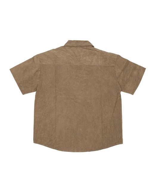 Acupuncture Brown Short Sleeve Shirts for men