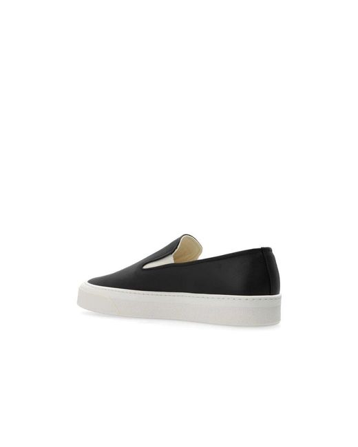 Common Projects Schwarz/weiße slip-on lederschuhe in Black für Herren