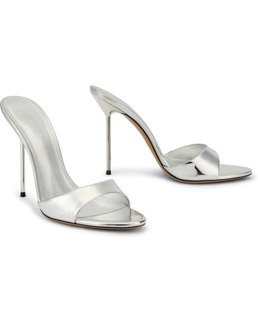 Paris Texas White Heeled Mules