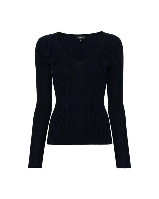 Theory V-Neck Knitwear in het Blue