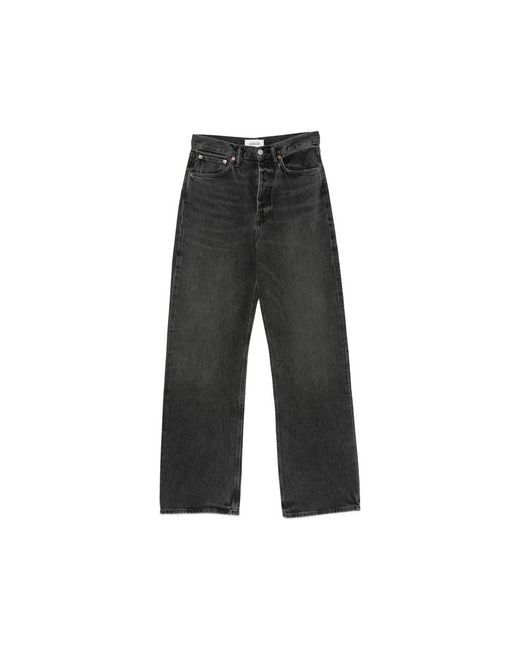 Agolde Jeans ,Grijs ,Straight Jeans in het Black