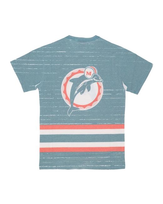 Mitchell & Ness Tops ,Blauw ,Katoen Miami Dolphins Voetbal Tee in het Blue voor heren