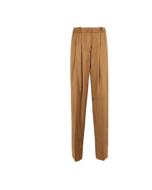 FEDERICA TOSI Brown Straight Trousers