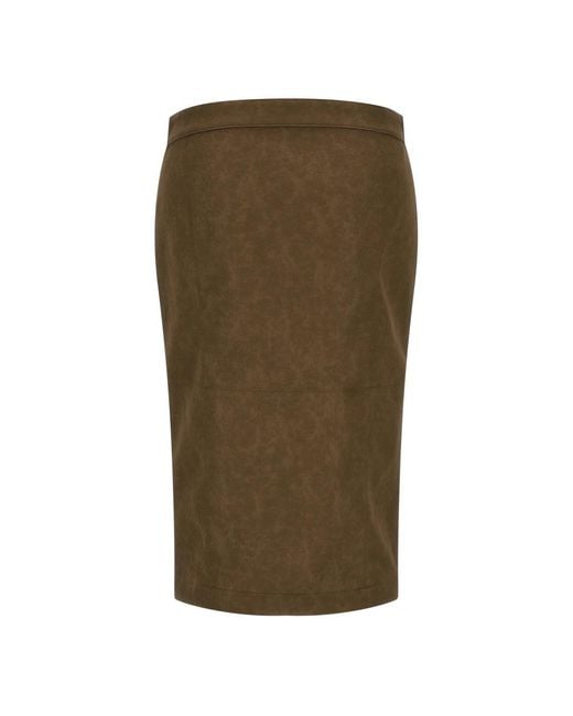 Pinko Green Leather Skirts