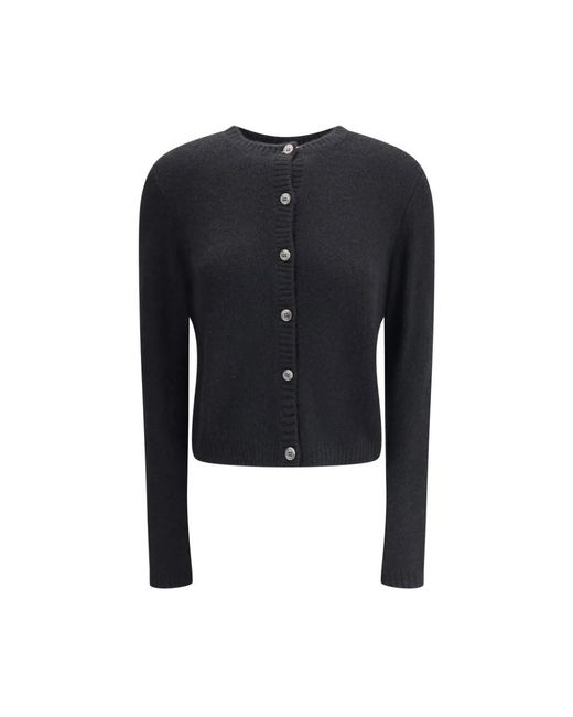 Lisa Yang Black Kaschmir Seide Rundhals Cardigan