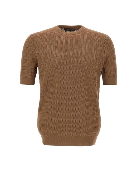 FILIPPO DE LAURENTIIS Brown Round-Neck Knitwear for men