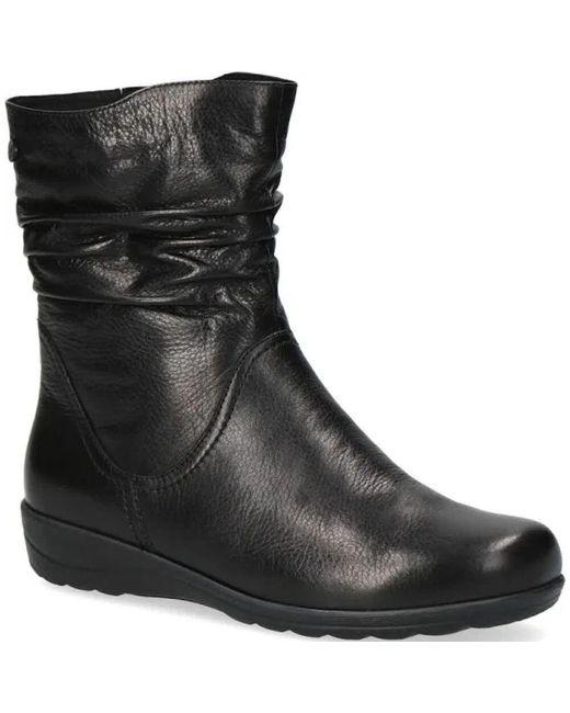 Caprice Black Schwarze Nappaleder Weite Passform Stiefel