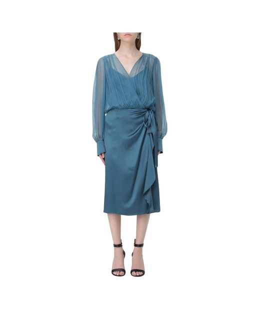 Alberta Ferretti Women's Blue Wrap Dresses