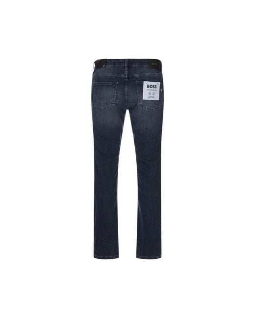 HUGO Slim Fit Blaue Jeans Aus Mechanisch-Gestrecktem Denim in Blue für Herren
