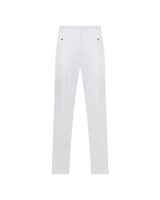 Fedeli White Slim-Fit Trousers for men