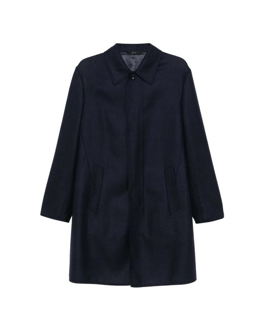 Brioni Blue Single-Breasted Coats for men