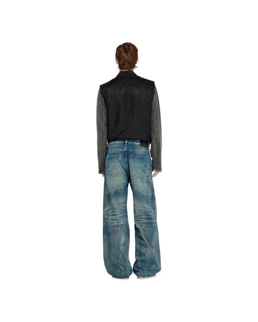 DIESEL Blue Wide Jeans for men