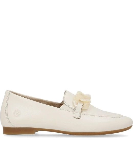 Remonte Schoenen ,Wit ,Leer Witte Gesloten Loafers Schoenen in het White