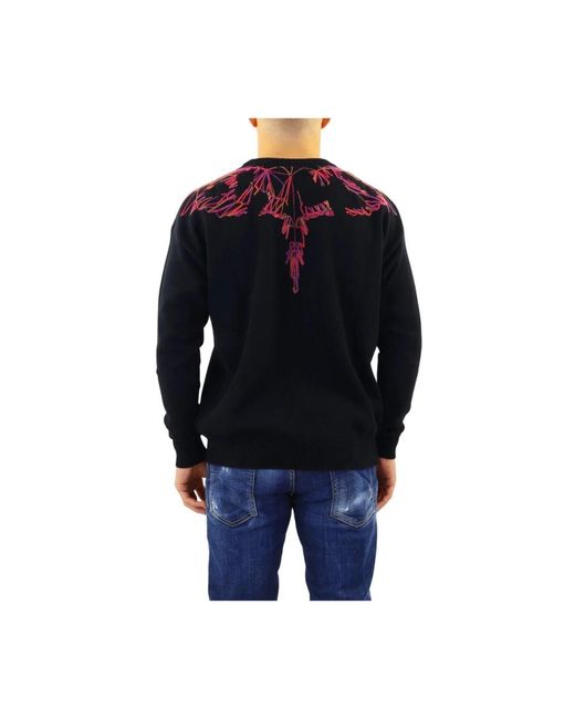 Marcelo Burlon Wings Gebreid Relax Slim Crew in het Blue voor heren