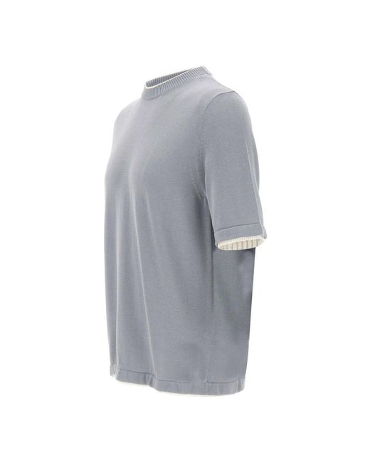 Eleventy Gray Round-Neck Knitwear for men