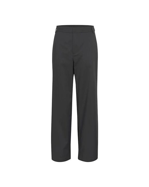 Kaffe Gray Weite hose mit elastischem bund
