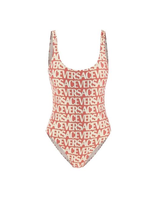 Versace Red One Piece Swimsuit
