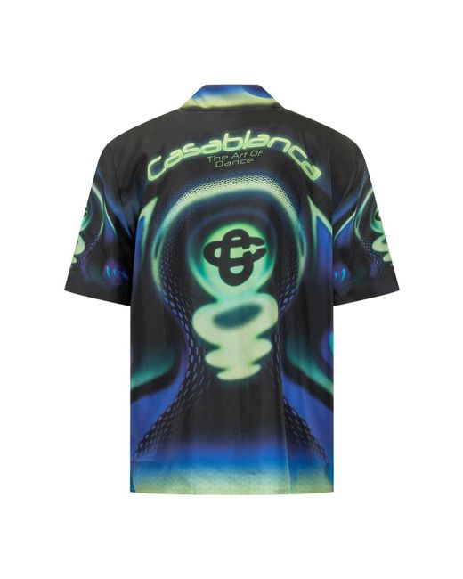 Casablanca Blue Short Sleeve Shirts for men