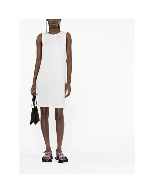 Issey Miyake White Short Dresses