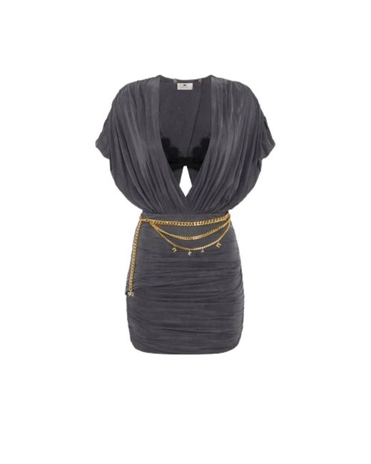 Elisabetta Franchi Gray Short Dresses