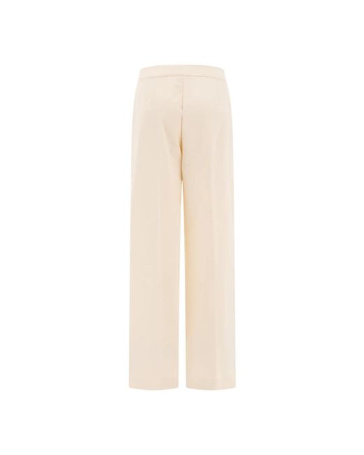 Straight Trousers Max Mara de color Natural