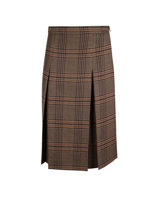 Saint Laurent Brown Midi Skirts