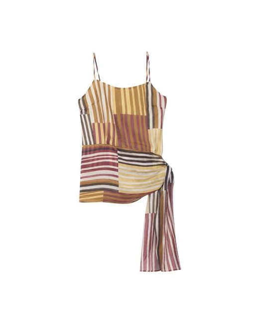 Ottod'Ame Brown Sleeveless Tops
