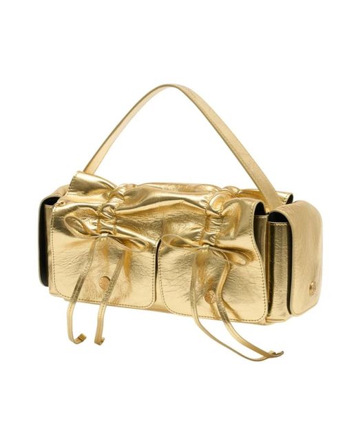 Acne Multipocket Lux Schoudertas in het Metallic