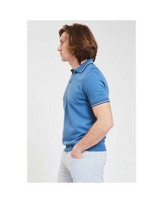 Gran Sasso Blue Polo Shirts for men