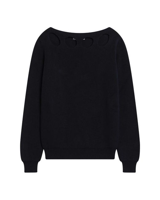 Prada Truien & Vesten ,Blauw ,Blauwe Crewneck Sweater Maglia Girocollo in het Black