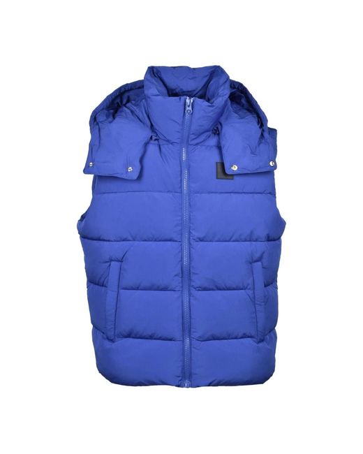 DIESEL Jassen ,Blauw ,Gewatteerd Mouwloos Jack Met Rits in het Blue voor heren