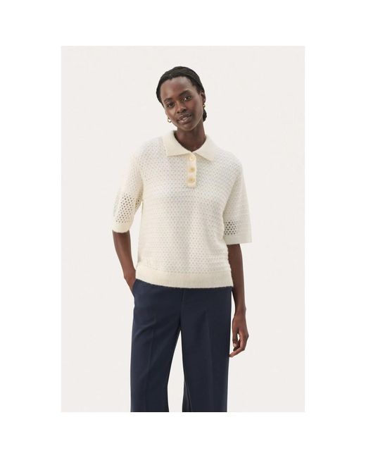 Round-Neck Knitwear Part Two de color White