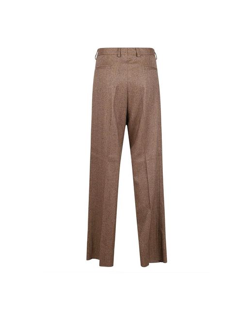 SAULINA Brown Slim-Fit Trousers