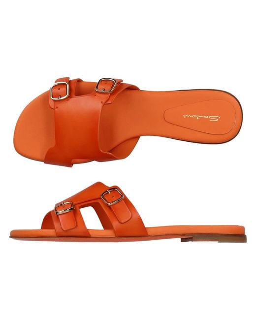 Santoni Orange Sliders